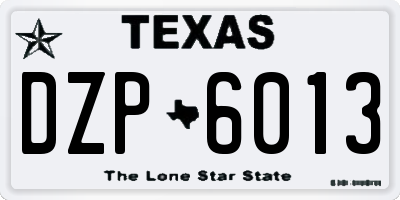 TX license plate DZP6013