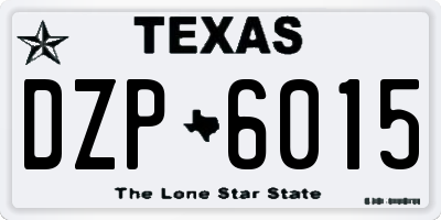 TX license plate DZP6015