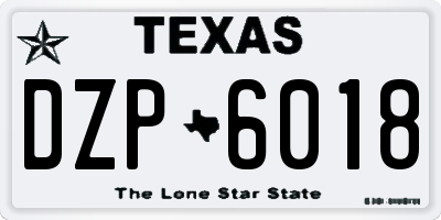 TX license plate DZP6018