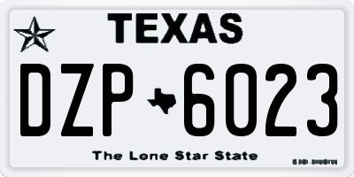 TX license plate DZP6023