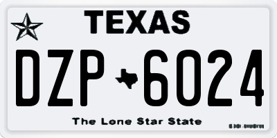 TX license plate DZP6024