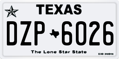 TX license plate DZP6026