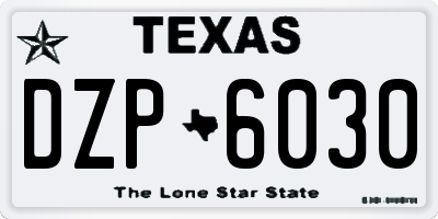 TX license plate DZP6030