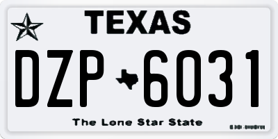 TX license plate DZP6031