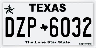 TX license plate DZP6032