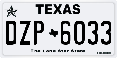 TX license plate DZP6033
