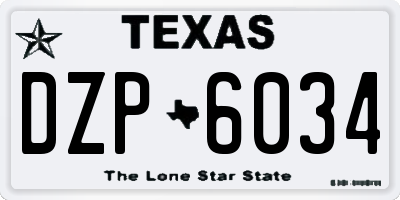 TX license plate DZP6034