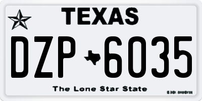 TX license plate DZP6035