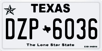 TX license plate DZP6036