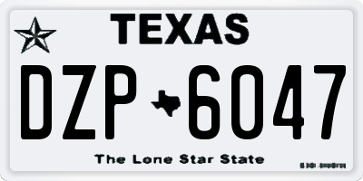 TX license plate DZP6047