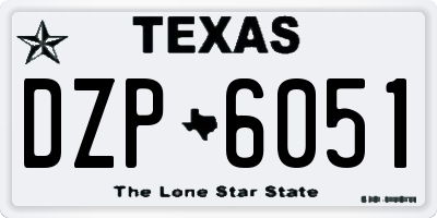 TX license plate DZP6051