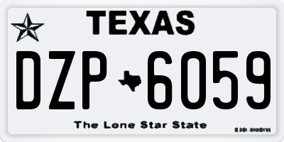 TX license plate DZP6059
