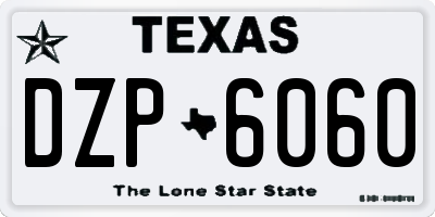 TX license plate DZP6060