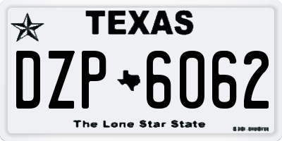TX license plate DZP6062