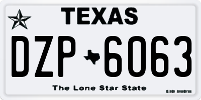 TX license plate DZP6063