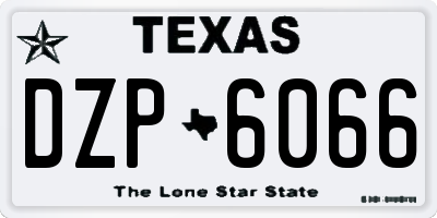 TX license plate DZP6066