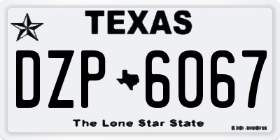 TX license plate DZP6067