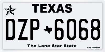 TX license plate DZP6068