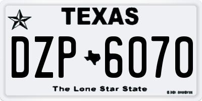 TX license plate DZP6070