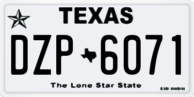 TX license plate DZP6071