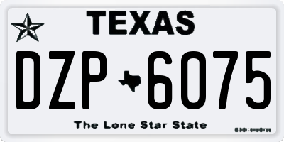 TX license plate DZP6075