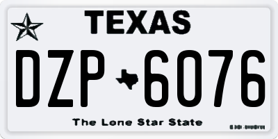 TX license plate DZP6076