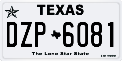 TX license plate DZP6081