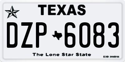 TX license plate DZP6083