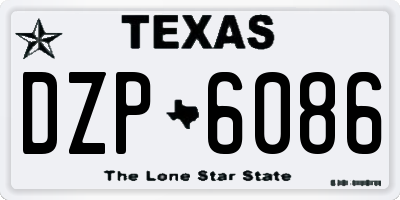 TX license plate DZP6086