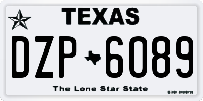 TX license plate DZP6089