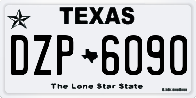 TX license plate DZP6090
