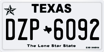 TX license plate DZP6092