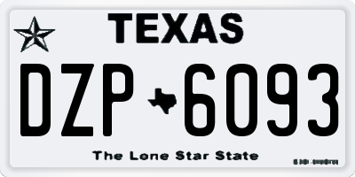 TX license plate DZP6093