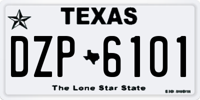 TX license plate DZP6101