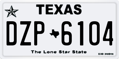 TX license plate DZP6104
