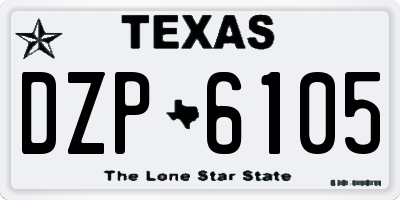 TX license plate DZP6105
