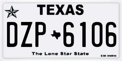 TX license plate DZP6106