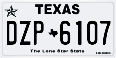 TX license plate DZP6107