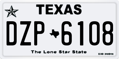 TX license plate DZP6108