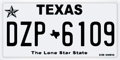 TX license plate DZP6109