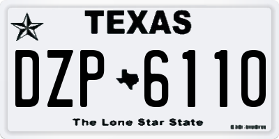 TX license plate DZP6110