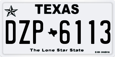 TX license plate DZP6113