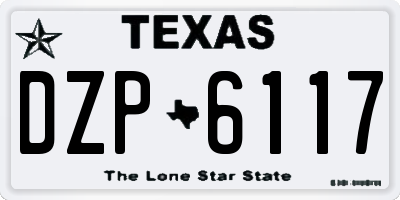 TX license plate DZP6117
