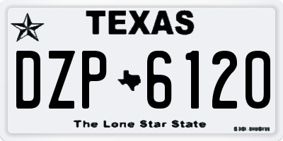 TX license plate DZP6120