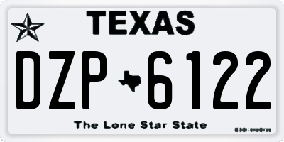 TX license plate DZP6122