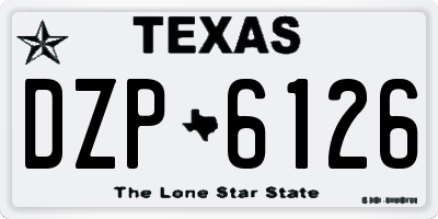 TX license plate DZP6126