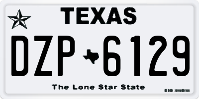 TX license plate DZP6129