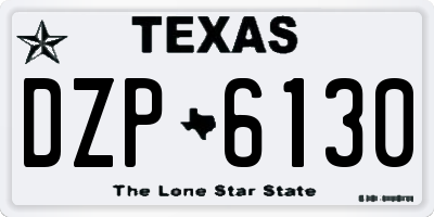TX license plate DZP6130