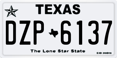 TX license plate DZP6137