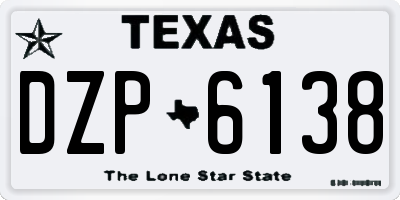 TX license plate DZP6138
